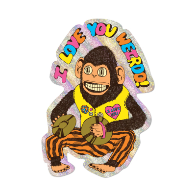 Love You Weirdo sticker|Red Cap Cards