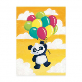 GLITTER Panda With Balloons