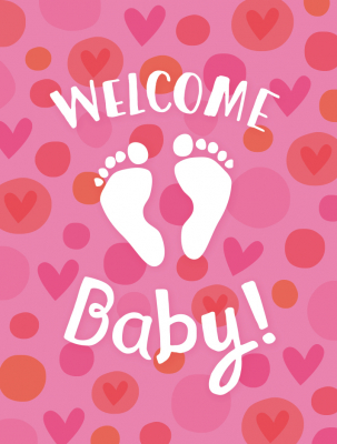 ENCLOSURE Baby Girl Footprints