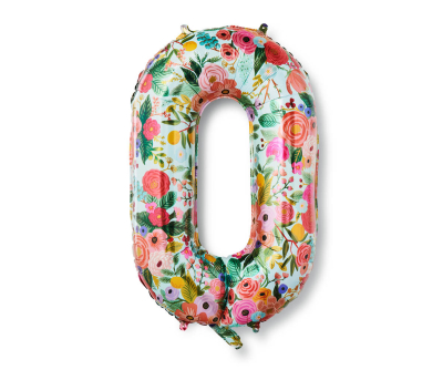 Garden Party Numbered Foil Balloon 0|Rifle Paper