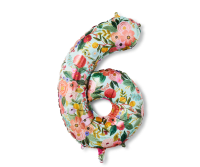 Garden Party Numbered Foil Balloon 6|Rifle Paper