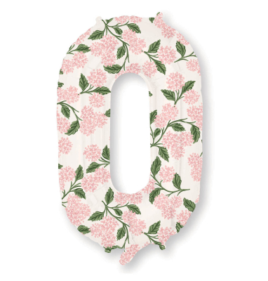Pink Hydrangea Numbered Foil Balloon 0|Rifle Paper