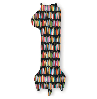 Candles Numbered Foil Balloon 1|Rifle Paper
