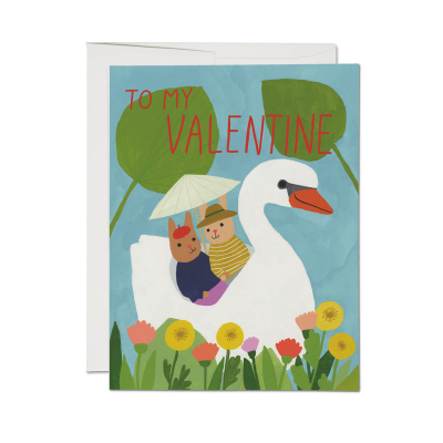 Swan Lake Valentine card|Red Cap Cards