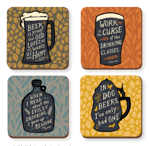 Dedicated Drinkers - Boxed Set Of 4 Coasters|Nelson Line