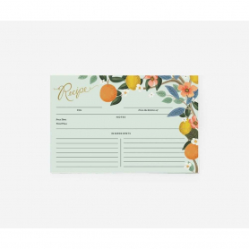 Pack of 12 Citrus Grove Recipe Card|Rifle Paper