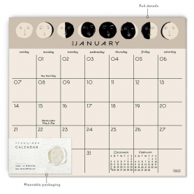 Moon Faces 2024 Calendar Pad|Seedlings