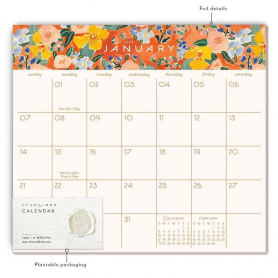 Red + Orange Floral 2024 Calendar Pad|Seedlings