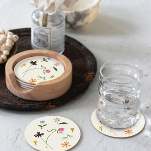 Quirky Petals Round Coaster|Seedlings