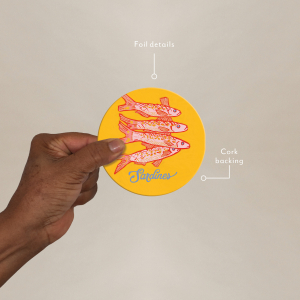 Pink Sardines Round Coaster|Seedlings