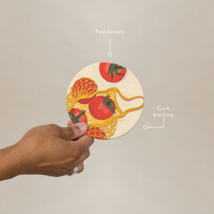 Market Tomatoes Round Coaster|Seedlings