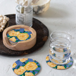 Bursts Of Marigolds Round Coaster|Seedlings
