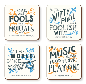 Shakespeare, Wit & Wisdom - Boxed Set Of 4 Coasters|Nelson L