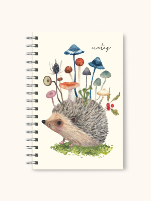 Spiral Notebook Hedgehog with Mushrooms|Studio Oh
