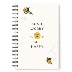 Spiral Notebook Don't Worry Bee Happy|Studio Oh