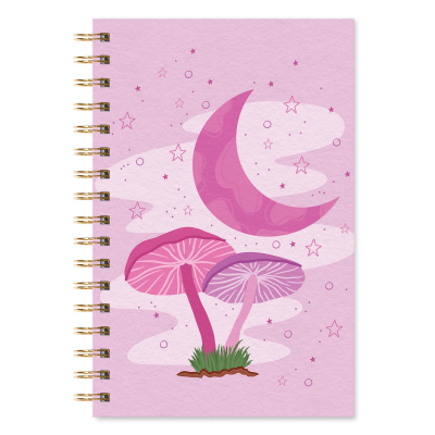 Moonlit Mushrooms Medium Spiral Notebook|Studio Oh
