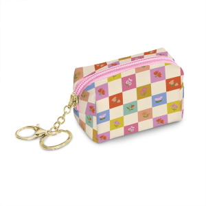 Checkerboard Blooms Key Chain Pouch|Studio Oh!