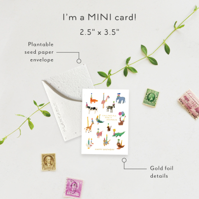 Animal Party Baby Sprouts Mini Card|Seedlings