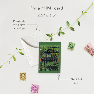 Garden Greenhouse Birthday Sprouts Mini Card|Seedlings