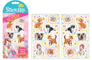 Kitties Glitter Stickers|Peaceable Kingdom