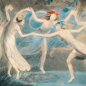 Oberon Titania And Puck With Fairies Dancing