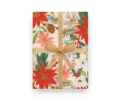 Roll of 3 Poinsettia Wrapping Sheets|Rifle Paper