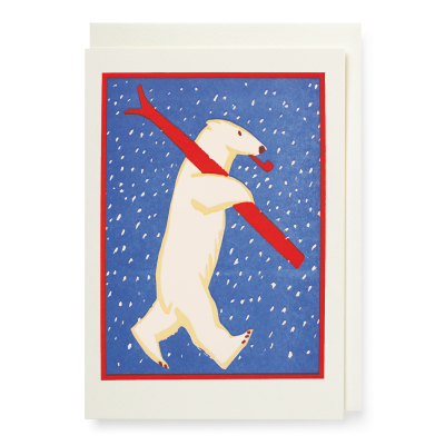 MINI CARD Skiing Polar Bear