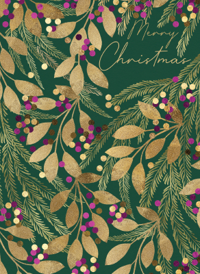 Pink Berries On Dark Green