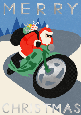 Merry Christmas Santa Motorbike