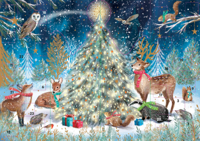 ADVENT Christmas Animal Winter Scene 3D