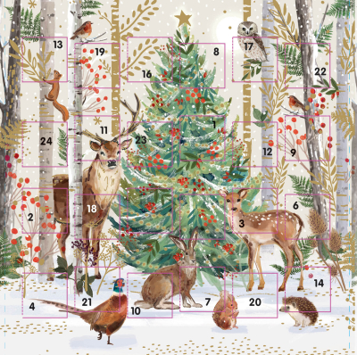 ADVENT CARD Christmas Animal Gathering