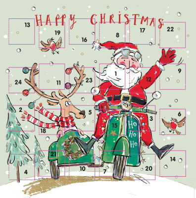 ADVENT CARD Motorcycle Santa