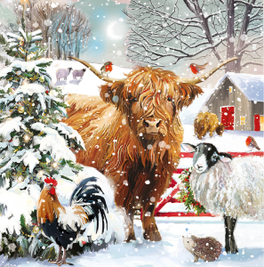 BOX LRG SQ Christmas On The Farm Scenes Deluxe