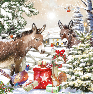 BOX LRG SQ Christmas On The Farm Scenes Deluxe