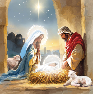 BOX LRG SQ Nativity Story Scenes Deluxe