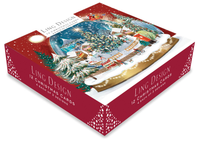 BOX LRG SQ Classic Christmas Snowglobes Deluxe