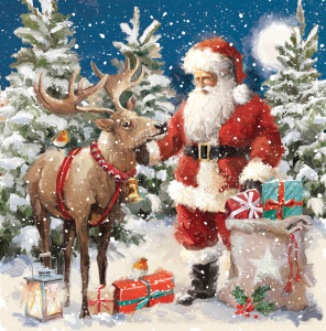 BOX LRG SQ Santa Claus Christmas Adventures Deluxe