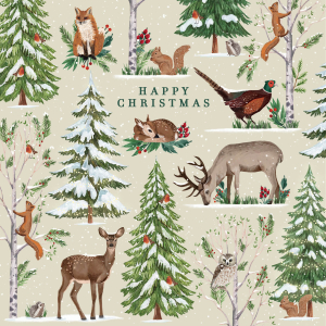 BOX LRG SQ Winter Wonderland Christmas Scenes Deluxe