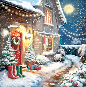 BOX LRG SQ Christmas At Home Scenes Deluxe