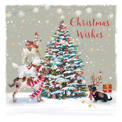 BOX SML SQ Puppies Celebrating Christmas Premium