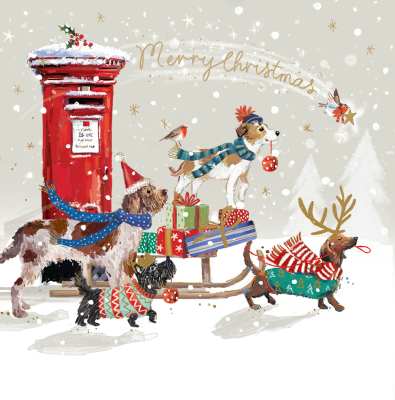 BOX LRG SQ Puppies And Christmas Presents Premium