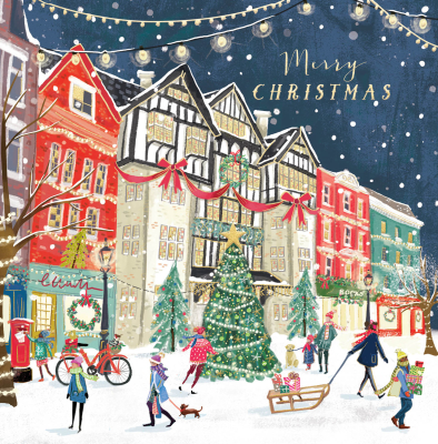 BOX LRG SQ Christmas In A Festive Town Premium