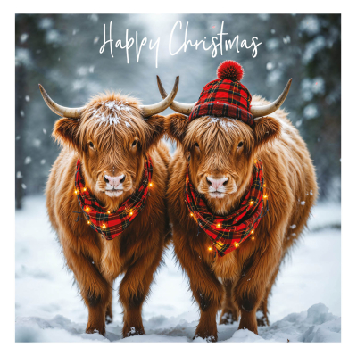 Happy Christmas Highland Cows