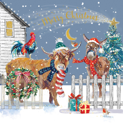 Merry Christmas Farmyard Animals