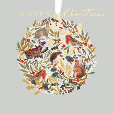 Happy Christmas Golden Ornament