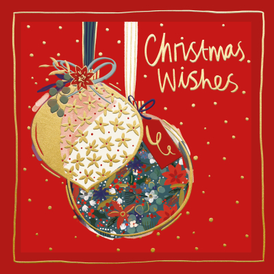 Christmas Wishes Gold And Red Ornaments