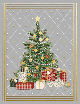 BOX REC Silver Glow Christmas Tree Showcase