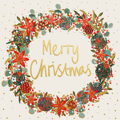 BOX LRG SQ Festive Christmas Wreath Superior