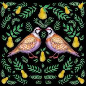 BOX LRG SQ Partridge Pear