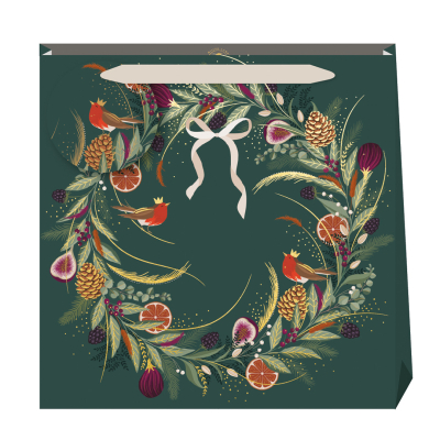 BAG LRG Fig Wreath Pine Green